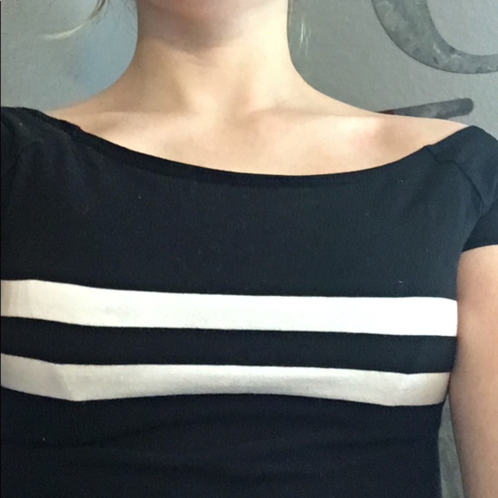 Black striped crop top